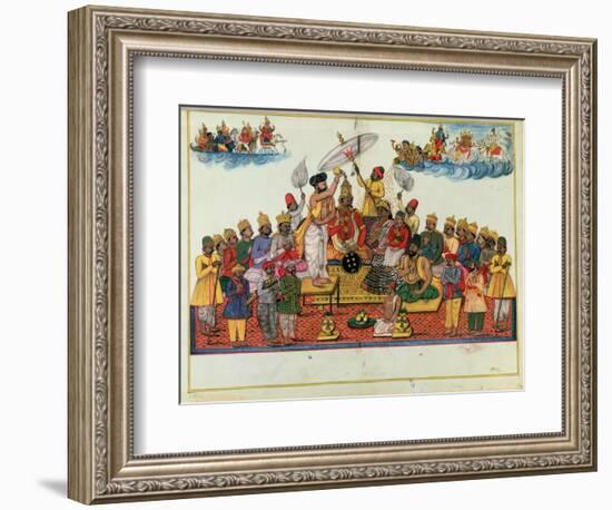 Indra, King of the Gods, Being Anointed with Soma-null-Framed Giclee Print