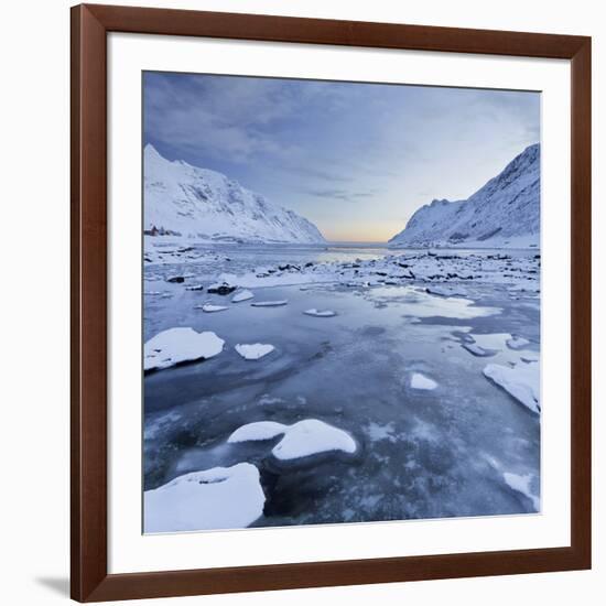 Indre Skjelfjorden, Flakstadoya (Island), Lofoten, 'Nordland' (County), Norway-Rainer Mirau-Framed Photographic Print