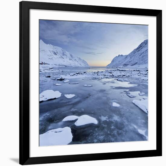 Indre Skjelfjorden, Flakstadoya (Island), Lofoten, 'Nordland' (County), Norway-Rainer Mirau-Framed Photographic Print