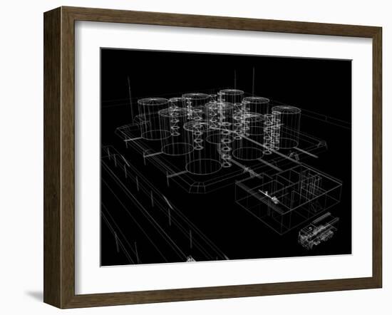 Industrial Abstract Architecture-cherezoff-Framed Art Print