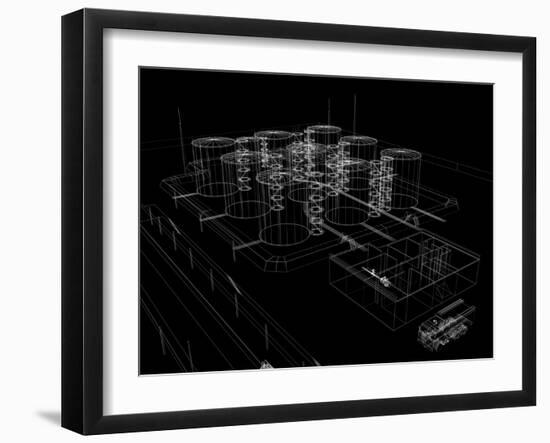 Industrial Abstract Architecture-cherezoff-Framed Art Print