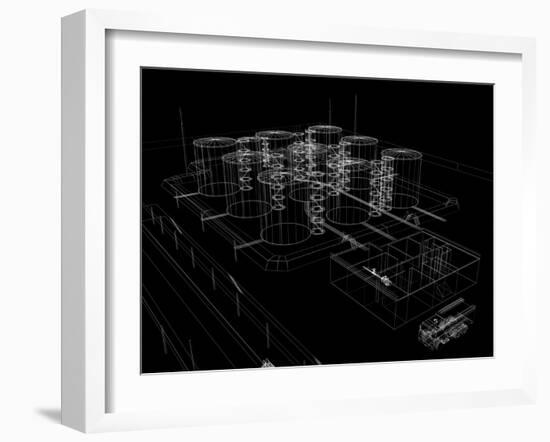 Industrial Abstract Architecture-cherezoff-Framed Art Print