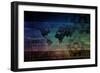 Industrial Background on a Global Map Scale-kentoh-Framed Art Print