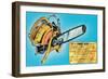 Industrial Chainsaw-null-Framed Art Print