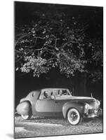 Industrial Designer Raymond Loewy at the Wheel of Costly Experimental Lincoln Continental Dream Car-Herbert Gehr-Mounted Premium Photographic Print