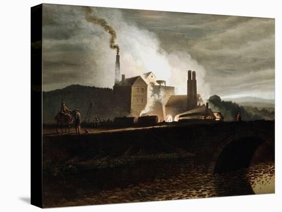 Industrial Landscape, Wales, 19th Century-Penry Williams-Stretched Canvas