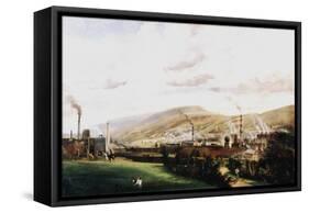 Industrial Landscape, Wales, 19th Century-Penry Williams-Framed Stretched Canvas