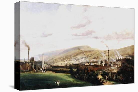 Industrial Landscape, Wales, 19th Century-Penry Williams-Stretched Canvas