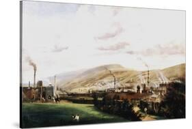 Industrial Landscape, Wales, 19th Century-Penry Williams-Stretched Canvas