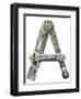 Industrial Metal Alphabet Letter A-donatas1205-Framed Art Print