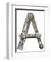 Industrial Metal Alphabet Letter A-donatas1205-Framed Art Print