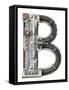 Industrial Metal Alphabet Letter B-donatas1205-Framed Stretched Canvas