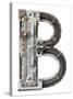 Industrial Metal Alphabet Letter B-donatas1205-Stretched Canvas