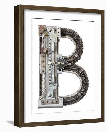 Industrial Metal Alphabet Letter B-donatas1205-Framed Art Print