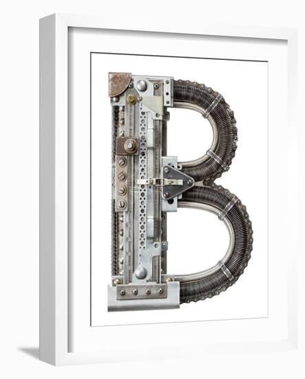 Industrial Metal Alphabet Letter B-donatas1205-Framed Art Print