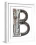 Industrial Metal Alphabet Letter B-donatas1205-Framed Art Print