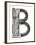 Industrial Metal Alphabet Letter B-donatas1205-Framed Art Print