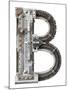Industrial Metal Alphabet Letter B-donatas1205-Mounted Art Print
