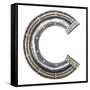 Industrial Metal Alphabet Letter C-donatas1205-Framed Stretched Canvas