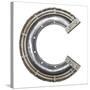 Industrial Metal Alphabet Letter C-donatas1205-Stretched Canvas