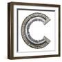 Industrial Metal Alphabet Letter C-donatas1205-Framed Art Print