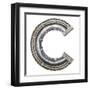 Industrial Metal Alphabet Letter C-donatas1205-Framed Art Print