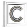 Industrial Metal Alphabet Letter C-donatas1205-Framed Art Print