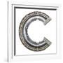 Industrial Metal Alphabet Letter C-donatas1205-Framed Art Print