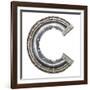 Industrial Metal Alphabet Letter C-donatas1205-Framed Art Print