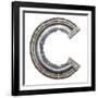 Industrial Metal Alphabet Letter C-donatas1205-Framed Art Print