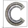 Industrial Metal Alphabet Letter C-donatas1205-Mounted Art Print