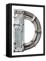 Industrial Metal Alphabet Letter D-donatas1205-Framed Stretched Canvas