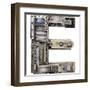 Industrial Metal Alphabet Letter E-donatas1205-Framed Art Print