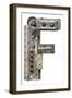 Industrial Metal Alphabet Letter F-donatas1205-Framed Art Print