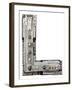 Industrial Metal Alphabet Letter L-donatas1205-Framed Art Print