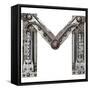 Industrial Metal Alphabet Letter M-donatas1205-Framed Stretched Canvas