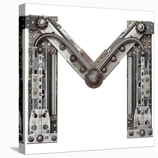 Industrial Metal Alphabet Letter M-donatas1205-Stretched Canvas