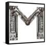 Industrial Metal Alphabet Letter M-donatas1205-Framed Stretched Canvas