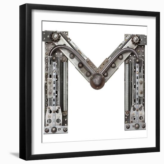 Industrial Metal Alphabet Letter M-donatas1205-Framed Premium Giclee Print