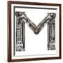 Industrial Metal Alphabet Letter M-donatas1205-Framed Premium Giclee Print