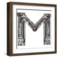 Industrial Metal Alphabet Letter M-donatas1205-Framed Art Print