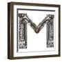 Industrial Metal Alphabet Letter M-donatas1205-Framed Art Print