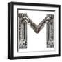 Industrial Metal Alphabet Letter M-donatas1205-Framed Art Print