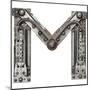 Industrial Metal Alphabet Letter M-donatas1205-Mounted Art Print