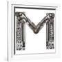 Industrial Metal Alphabet Letter M-donatas1205-Framed Art Print