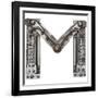 Industrial Metal Alphabet Letter M-donatas1205-Framed Art Print