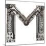 Industrial Metal Alphabet Letter M-donatas1205-Mounted Art Print