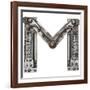 Industrial Metal Alphabet Letter M-donatas1205-Framed Art Print