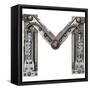 Industrial Metal Alphabet Letter M-donatas1205-Framed Stretched Canvas