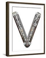 Industrial Metal Alphabet Letter V-donatas1205-Framed Art Print